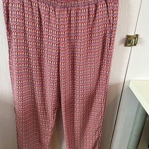 GAP Vibrant Pink and Red Patterned Pants